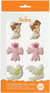 Decora decori di zucchero PRIMA COMUNIONE BIMBA 6 pz.