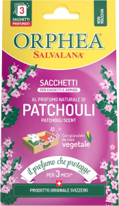 Orphea Salvalana 3 sacchetti per cassetti e armadi - PATCHOULI
