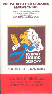 Via Delle Indie Preparato Per Liquore Maraschino 20 ml.